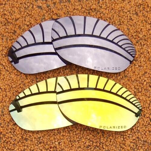 Silver Mirrored & 24K Gold Mirrored Polarized Replacement Lenses for Monster Dog Frame 100% UVA & UVB