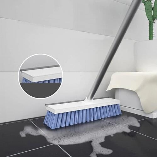 YOREDE Adjustable Long Handle Cleaning Brush 2In1 Multifunction Bristle Brush With Scraper Home Cleaning Tool For Washing Floors