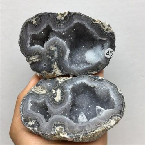 Natural Quartz Aura Agate Geode Clusters Jewelry Box Gemstone Mineral Specimen Crystals Healing Stones For Home Decoration
