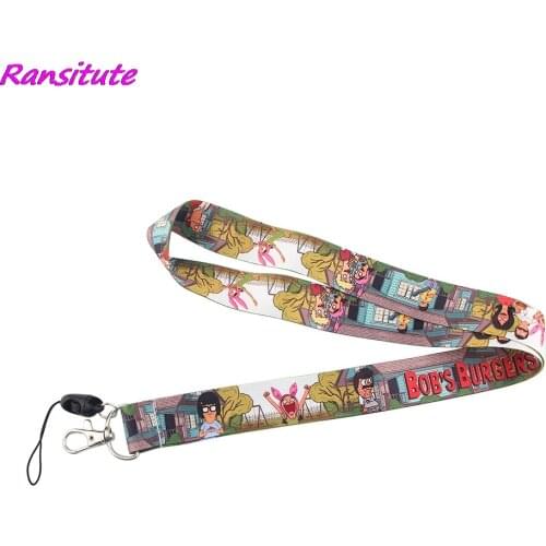 Ransitute R1583 Cartoon Icons Style Anime Lovers Key Chain Lanyard Neck Strap for USB Badge Holder DIY Hang Rope