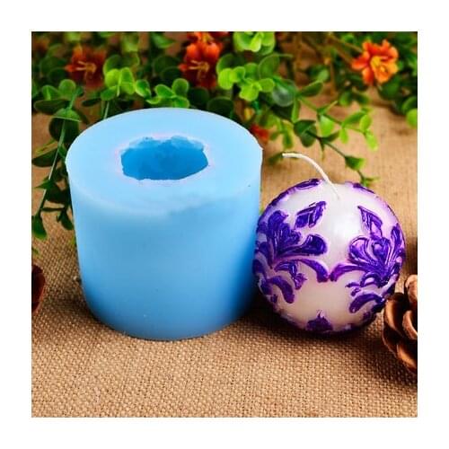 Silicone Mold 3D Ball Shape with Relief Decorating Handmade Soap Mould Craft Resin Clay molds aroma stone moulds