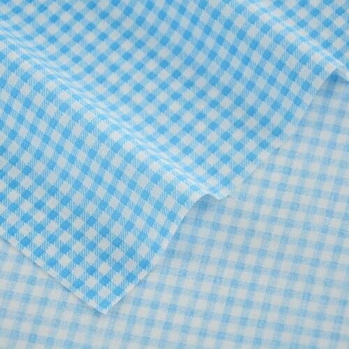 100% Cotton Fabric Patchwork Tissue Tecido Home Textile Blue and White Check Style Geometric Decoration for Beginners Practice