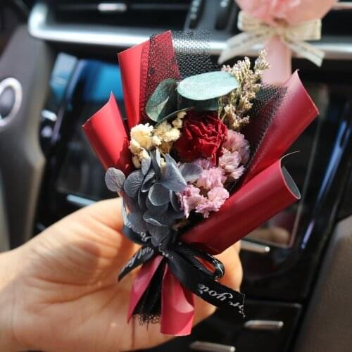 Outlet Perfume Decoration Creative Immortal Dried Bouquet Small Fresh Car Air Conditioning Mouth Fragrance Clip Car Decoration