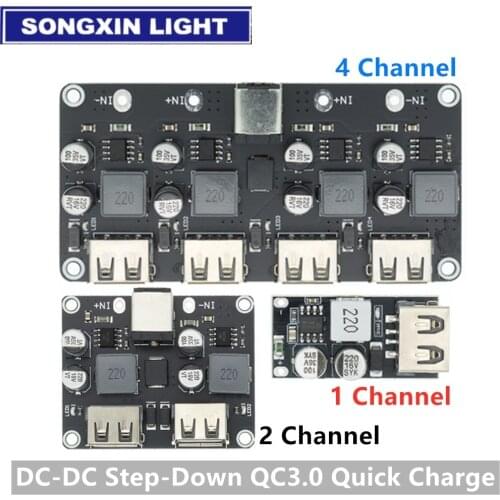 USB QC3.0 QC2.0 USB DC-DC Buck Converter Charging Step Down Module 6-32V 9V 12V 24V to Fast Quick Charger Circuit Board 5V