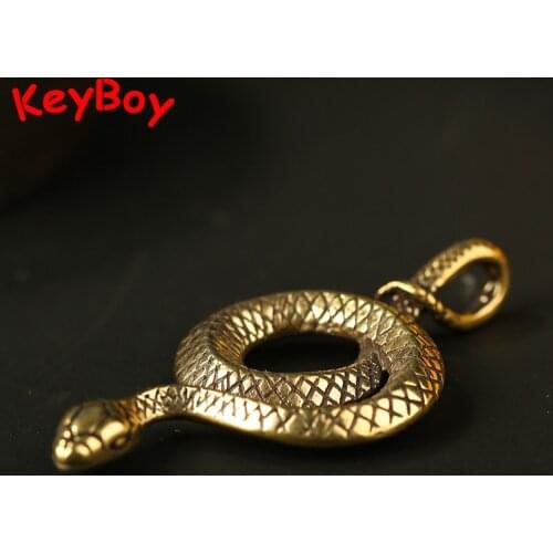 Handmade Brass Vintage Zoadic Snake Car Key Chain Hanging Pendants Accessories Copper Snake Keychains Jewelry DIY Parts Giftss
