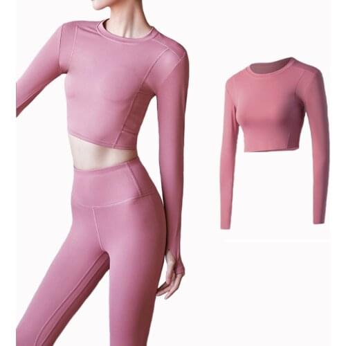 Women Long Sleeve Yoga Shirts Plus Size Crop Tops Quick Dry Fitness Gym Wear Running Workout Breathable Sports Coat For Female