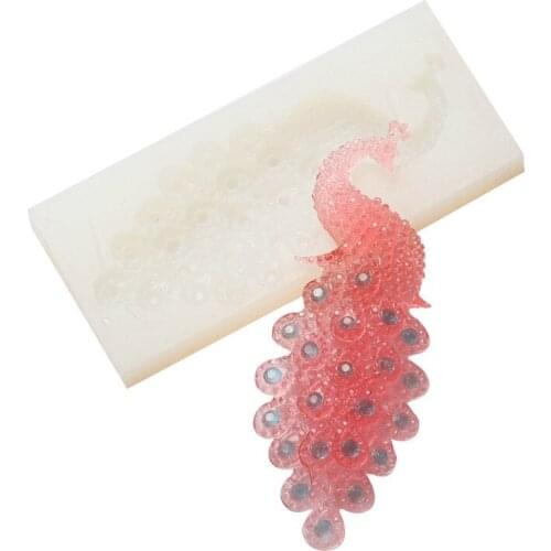 1PCS Peacock Jewelry Making Tools For Epoxy Mold Fondant Silicone Decoration Mold DIY Cake Decorating Tool Baking Tool