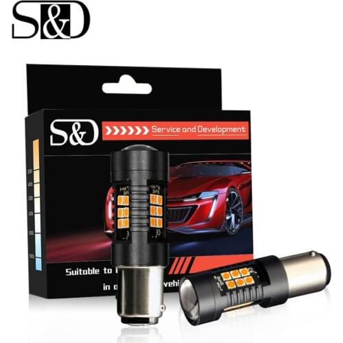 S&D 2pcs 1200Lm 1157 BAY15D Led P21/5W LED Bulbs 21SMD 3030 Car Reverse Lights Stop Tail Lamp Turn Signal Red Amber White