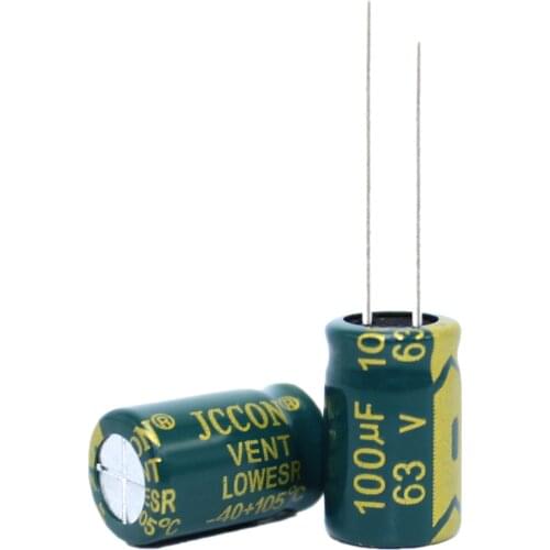 20pcs High frequency low resistance aluminum electrolytic capacitor 63V100UF 100uf63v volume: 6x12 8x12