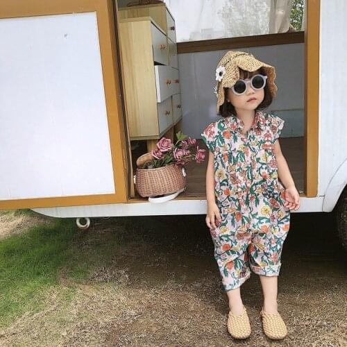 2021 Newborn Infant Baby Girl Floral Print Romper Sleeveless Jumpsuit One Piece Outfits Sunsuit Toddler Girl Summer Clothes