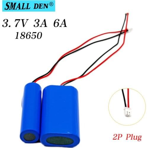 Brand new 3.7V 3Ah 6Ah 18650 rechargeable lithium battery 2P plug electric toy remote control aircraft remote control boat batte