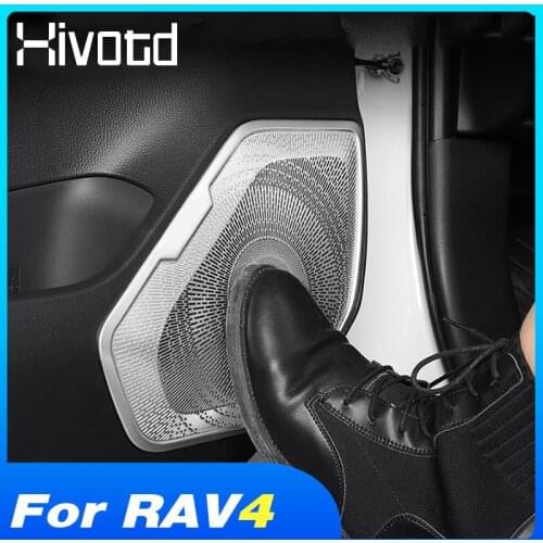 For Toyota Rav4 2019 2020 Accessories Car Audio Speaker Trim Cover Interior Door Speaker Stereo Sound Frame Case Decoration Part