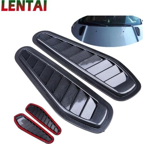 LENTAI 1Set Carbon Fiber Car Air Flow Vent Intake Hood Scoop Vent Bonnet Cover For Ford Focus 2 Fiesta Mondeo MK4 Ranger Toyota