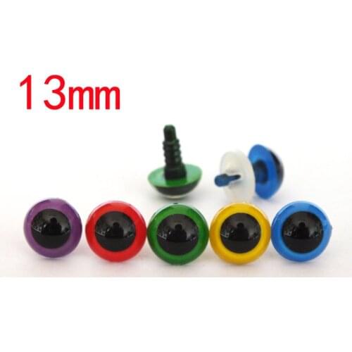 Free shipping!!!50pcs/lot 5 color mixed color 13mm Toy accessories safety eyes