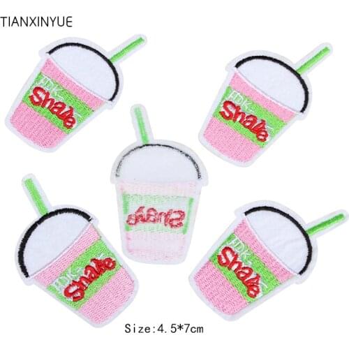 TIANXINYUE Brand Patches 20pcs/lot shaee drink patch iron on patch Motif sew on iron on Applique DIY cloth accessory