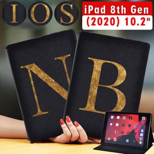 Tablet Case for Apple Ipad 8 2020 8th Generation 10.2 Inch Full Protection Letter Cover Case + Free Stylus