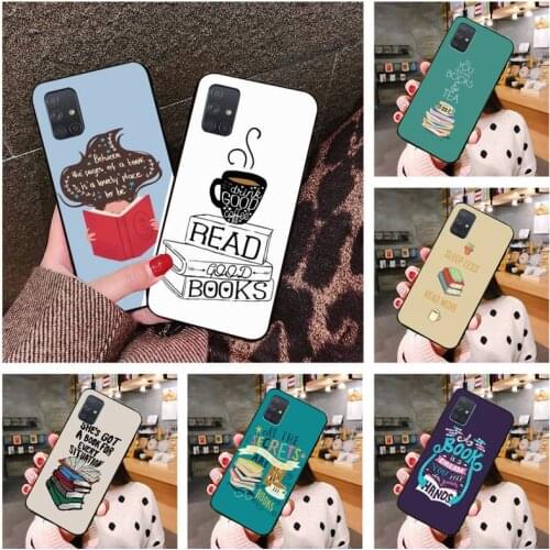 Reading Books Tea Phone Case For Samsung Galaxy A52 A21S A02S A12 A31 A81 A10 A30 A40 A50 A70 A80 A71 A51 5G