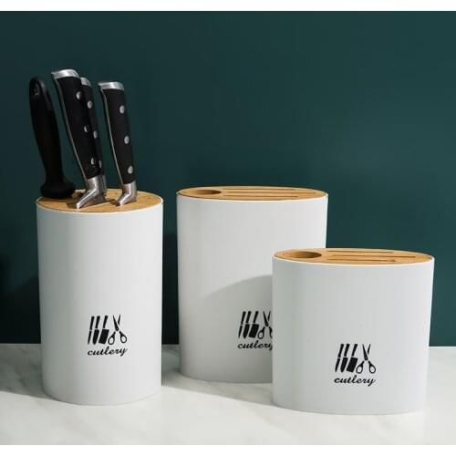 Hot Sell Knife Holder ABS+Bamboo Knife Block 3 Colores Knife Stand Multi-function Kitchen Knife Estante De Cuchillo