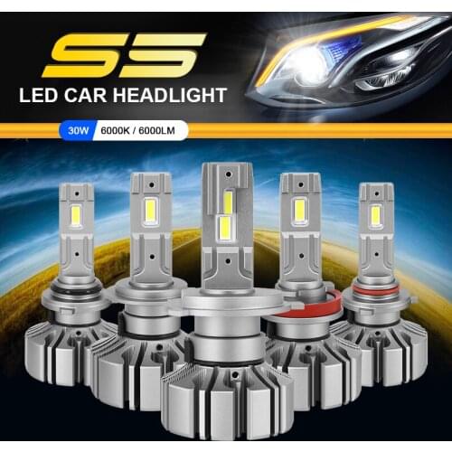 EURS 2PCS H4 H7 LED HB4 Lampada 9006 H11 HB3 9005 Led Car Headlight Bulb 60W 12V 6000K Canbus Fanless Lamp 12000LM Car styling