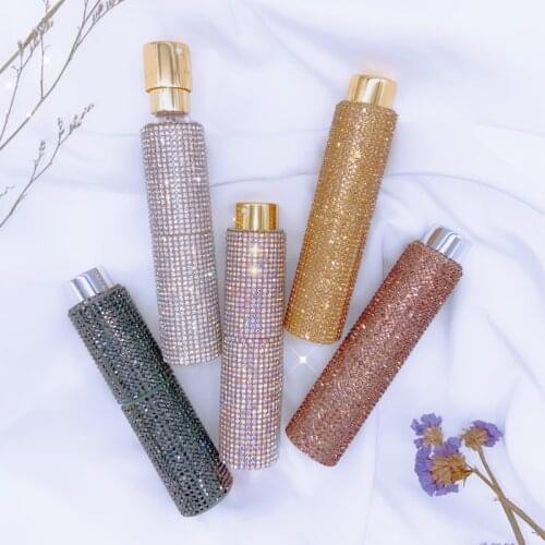 Dinorag 10ml Perfume Spray Bottle DIY Rhinestone Travel Spray Bottle Handwork Customized Luxury Perfumes Empty Bottle Packaging