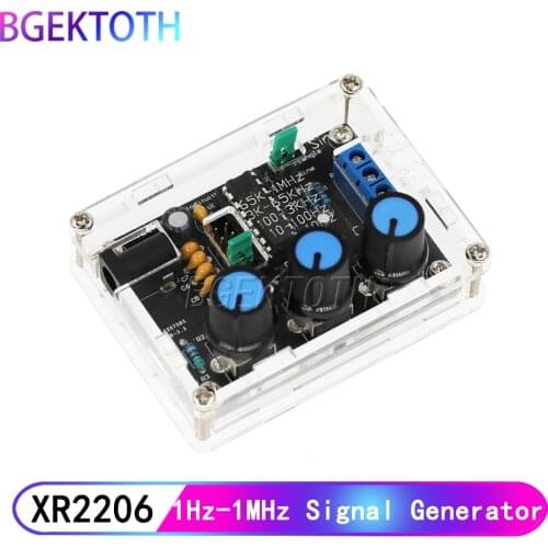 Function Signal Generator DIY Kit Sine/Triangle/Square Output 1Hz-1MHz Signal Generator Adjustable Frequency Black XR2206