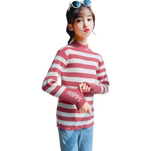 Cardigan For Children Striped Girl Sweaters Casual Style Sweaters For Children Spring Autumn Clothes Girl 6 8 10 12 14