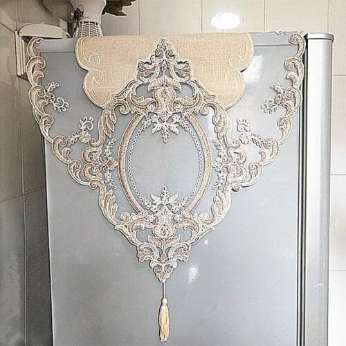 European-style lace embroidery refrigerator towel multi-function dust cover cloth tablecloth Christmas wedding decoration