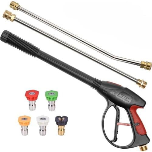 4000PSI High Pressure Washer Spray G-Un,M22 14mm Car Washer Foam Cleaning Tool with 5 Nozzles and 30° Degree Curved Rod