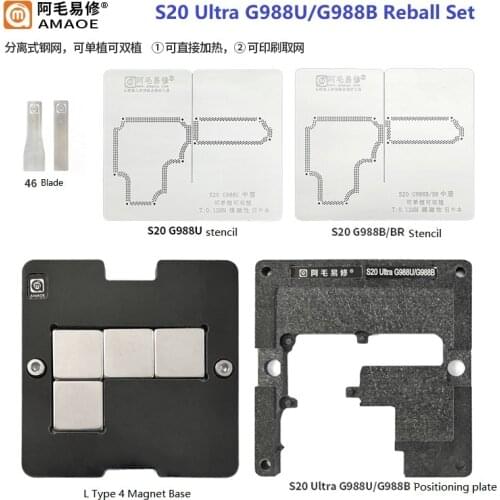 Middle Layer BGA Reballing Set For Samsung S20 Ultra G988U Reballing Stencil Plant Tin BGA Reball Stencil