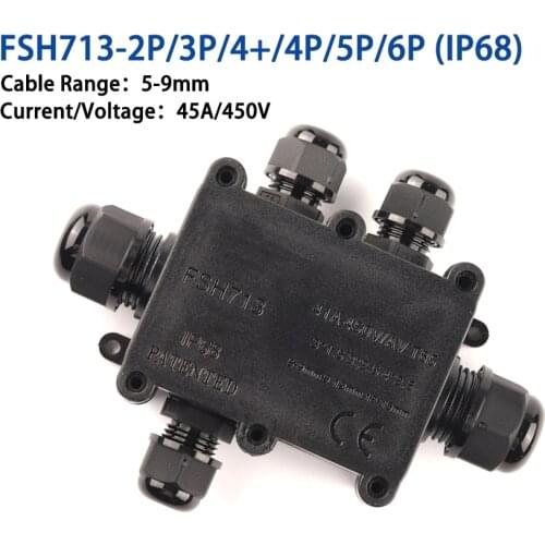 2/3/4/5/6 Way Outdoor Waterproof IP68 Electrical Cable Wire Connector Junction Box With Terminal for Electrical Wiring Accessori