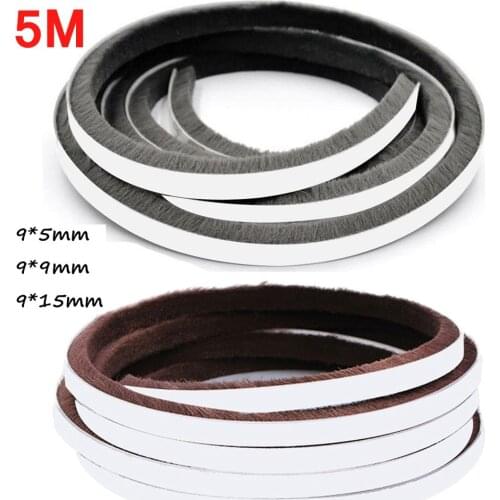 New 5m Self Adhesive Draught Excluder Brush Home Car Window Pile Seal Door Weather Strip Car Door Protector Strip