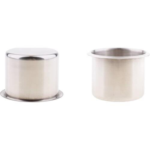 Pair 2.68 Inch Steel Boat RV Cup Drink Bottle Holder Corrosion Protection