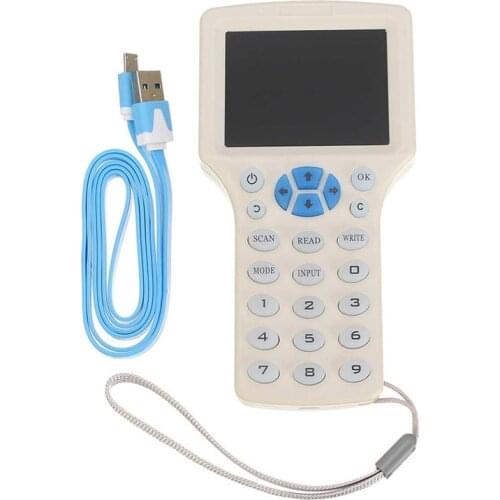 10 Frequency RFID Card Programmer Copier Duplicator Writer Cloner+5pcs 125Khz EM4305 t5577 Writable Token+5pcs 13.56mhz UID key