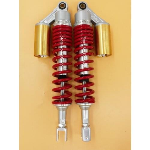 8mm spring 390mm motorcycle REAR AIR/NITROGEN CELL SHOCK ABSORBERS fork for Honda Yamaha suzuki kawasaki atv RED&CHROME