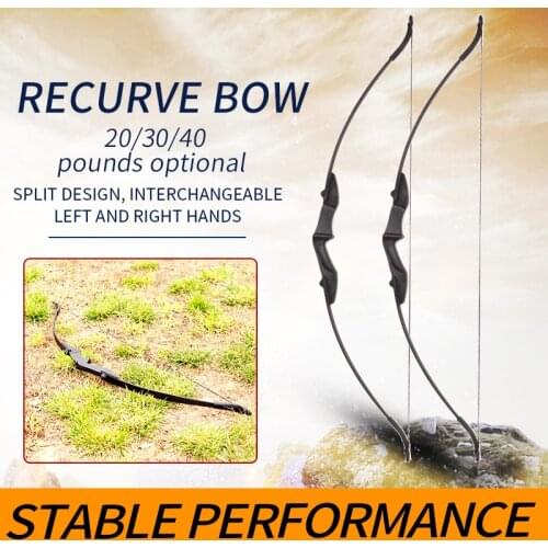 Archery Equipment Left and Right Hand Recurve Bow Black High Strength Fiberglass Recurve Bow