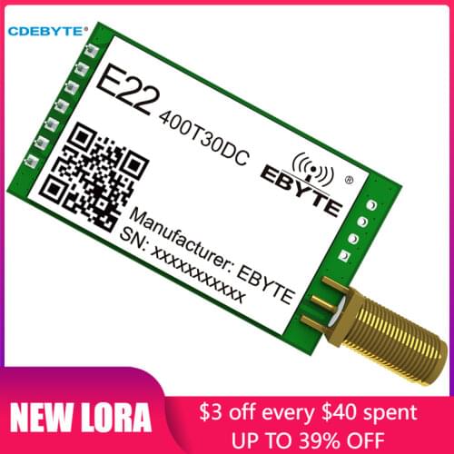 SX1262 LoRa Wireless Transceiver DIY Module UART DIP 400MHz 30dBm Ebyte E22-400T30DC SMA-K Antenna Low Power Consumption IoT