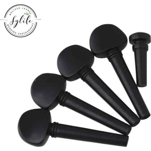 Top Model ebony wood 4/4 violin Tuning Pegs,Endpin Set