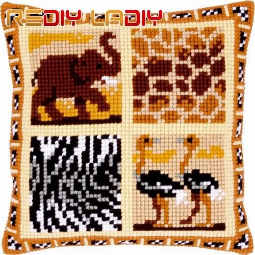 Cross Stitch Cushion Sunset Birds Make Your Own Pillow DIY Chunky Cross Stitch Kits Pre-Printed Canvas Acrylic Yarn Pillow Case