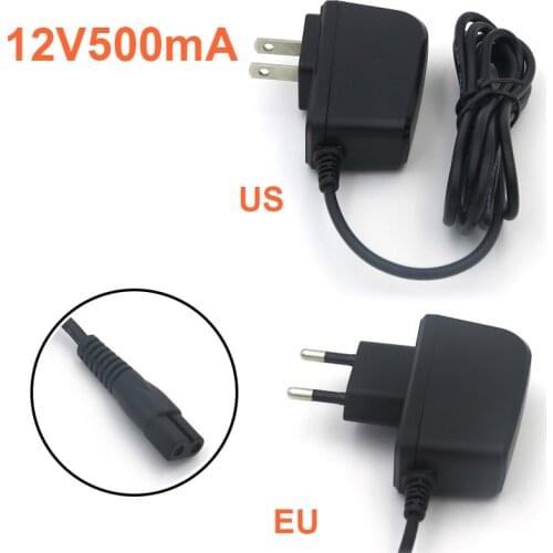 VORED Output DC 12V 500mA AC 100~240V Charger EU/US Plug Swith Power Supply Adapter Converter for Shaver/ Hair Clipper 3Riva