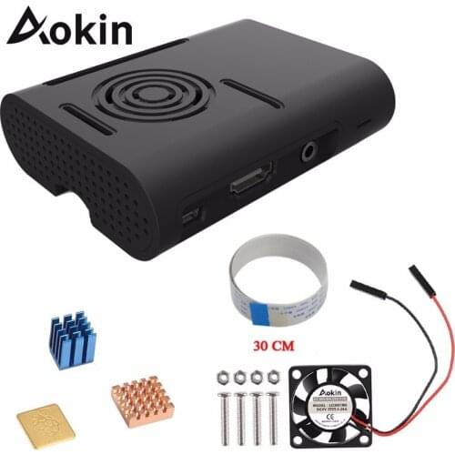 For Raspberry Pi 3 Protective Case Cover Box With Aluminum Heatsink+Cooling Fan+Camera Flex Cable For Raspberry Pi 3 Model B