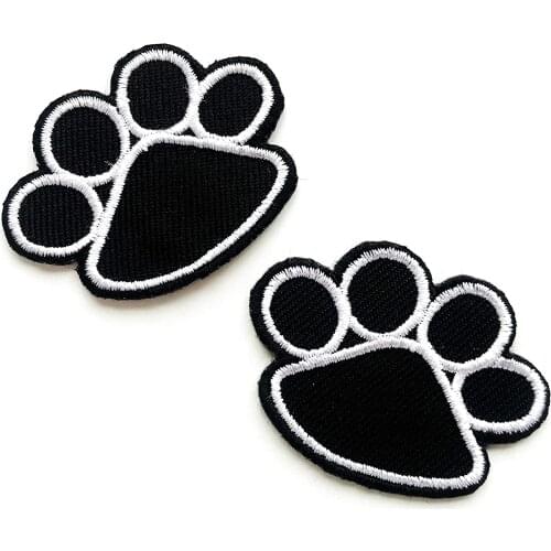 10Pcs Dog Puppy Paw Patch Iron On Appliques Embroidered Sewing Patches Appliques Craft Sewing Cloth Accessory