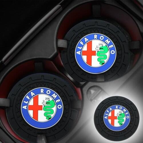 2pcs Car Cup Holder Mat Silicagel water Coaster Decoration For Alfa alpha Romeo 159 147 156 Giulietta 147 159 Mito KEYRING