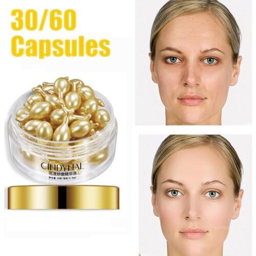 30/60pcs Placenta Extract Capsule Serum Moisturizing Face Cream Shrink Pore Skin Care Anti-aging Collagen Facial Cream TSLM1