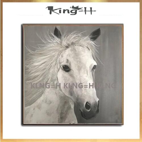 High Horses Abstract Oil Painting Wall Art Home Decor Picture Modern white horse Oil Painting On Canvas Handpainted No Framed
