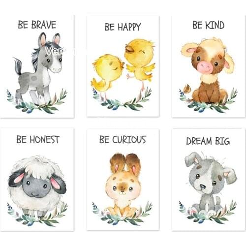 Cute Cartoon Animal Full Drill Diamond Painting Cross Stitch Kit for Child Dog Rabbit Duck Quotes 5D Diy Diamond Embroidery