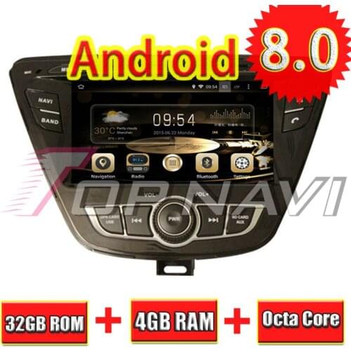 Topnavi 7'' Octa Core Android 8.0 Car GPS Navigation for HYUNDAI ELANTRA/AVANTE 2014- Autoradio DVD Multimedia Audio Stereo