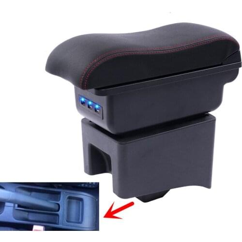 Car Armrest Case For VW Polo Armrest Central Store Content Storage Box With Cup Holder Ashtray