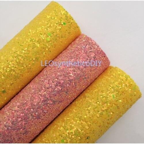 1PC 21X29CM Glitter Fabirc, Chunky Glitter Leather, Glitter Leather Sheets For Making Bows LEOsyntheticoDIY T358C