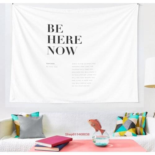 Be Here Now Ram Dass tapestry Art Wall Hanging Living Room Decor Craftsmandala Decorative Thin Blanket Yoga