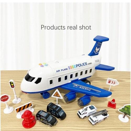Car Toy Airplane Music Story Simulation Track Inertia ChildrenS Toy Aircraft Large Size Passenger Plane Kids Airliner Toy Car